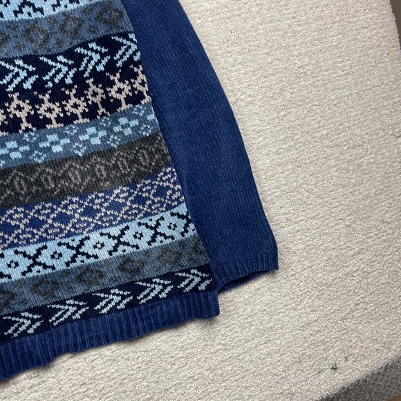 VTG Daniel Laurent Blue Fair isle Mock Neck Sweater Nordic Women L Scandinavian - Picture 4 of 13